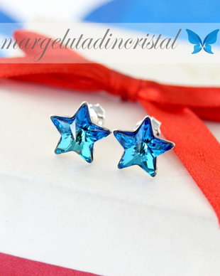 Cercei Swarovski - Stea / Steluta / Stars / Argint 925