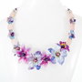 Colier blue &pink flowers