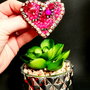 VANDUT Brosa - Pink Heart  din COLECTIA MEA DE CATIFEA