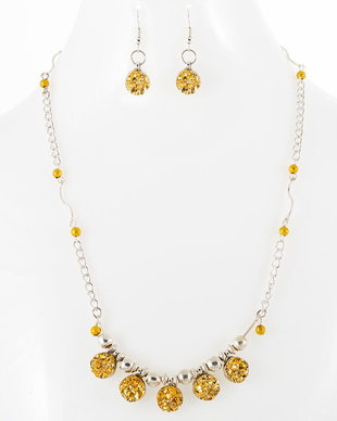 Set /colier si cercei druzy auriu