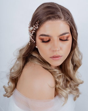 Agrafa/accesoriu de par pentru mirese rose gold