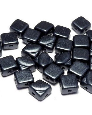 Margele Silky, 6x6 mm, Alabaster Pastel Dark Grey - 02010-25037