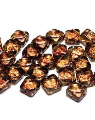 Margele Silky, 6x6 mm, Crystal Dark Travertin - 00030-86805