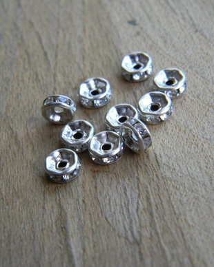 Margele rhinestone 6 mm - 10 buc. - (CH)