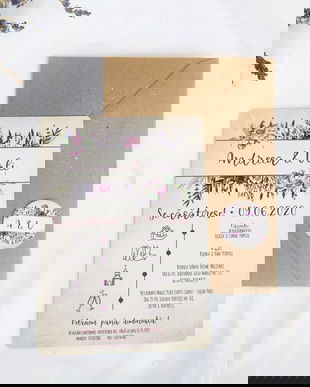 Invitatie nunta violet, cu lavanda, invitatie rustica, invitatie flori, invitatie flori, lavanda