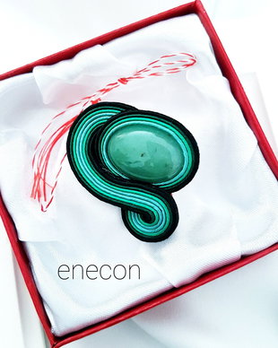 Brosa soutache aventurin
