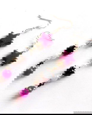 cercei howlite, perle sticla si cristale 35169