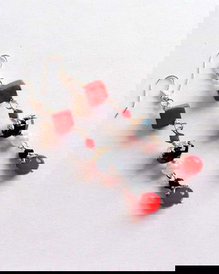 cercei howlite, perle sticla si cristale 35168