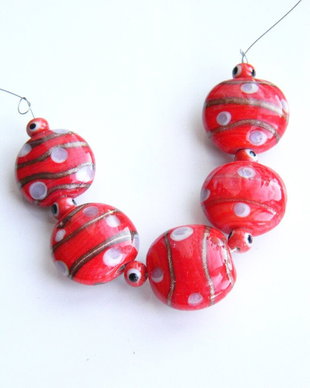 Margele sticla lampwork 5 buc. (STS)