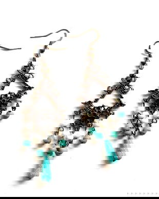 cercei coral si turcoaz 35041