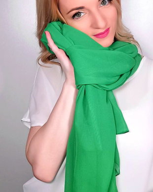 VANDUT Esarfa VERDE CRUD din Colectia SARABANDA CULORILOR RAFINATE