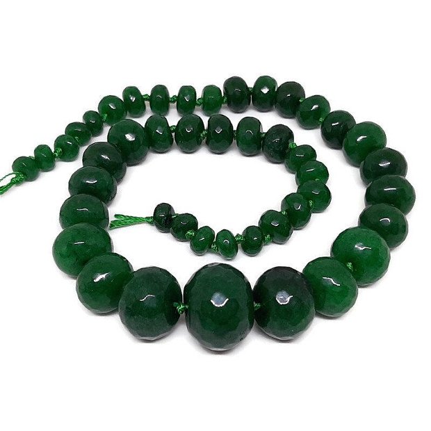 Sirag jad fatetat rondele, verde (8x5mm-20x15mm), 47cm GSLAK 692