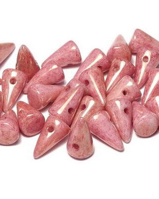 Margele Spikes, 5x8 mm, Chalk White Gold Luster - 03000-14497