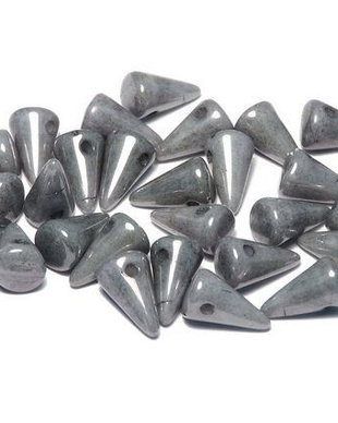 Margele Spikes, 5x8 mm, Chalk White Grey Luster - 03000-14449