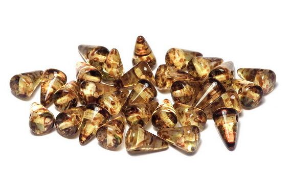 Margele Spikes, 5x8 mm, Crystal Dark Travertin - 00030-86805