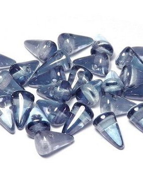 Margele Spikes, 5x8 mm, Crystal Baby Blue Luster - 00030-14464