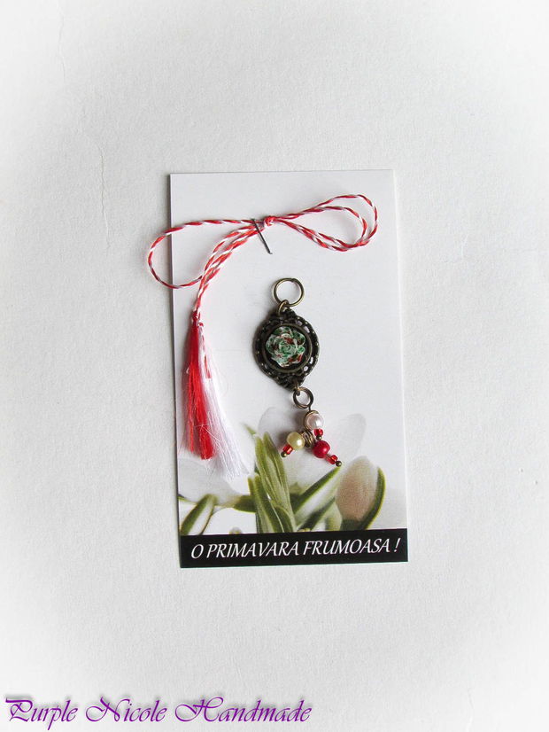 Verde - pandantiv martisor, margele