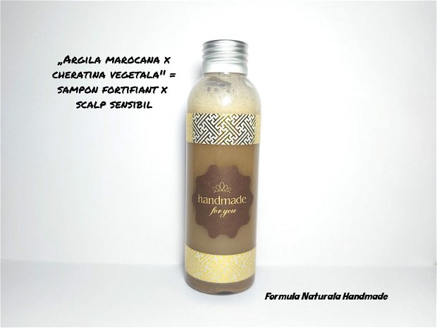 ,,Argila marocana & cheratina vegetala" - sampon natural ptr scalp sensibil (110gr.)