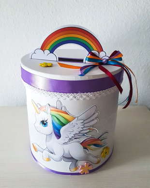 Cutie dar botez unicorn