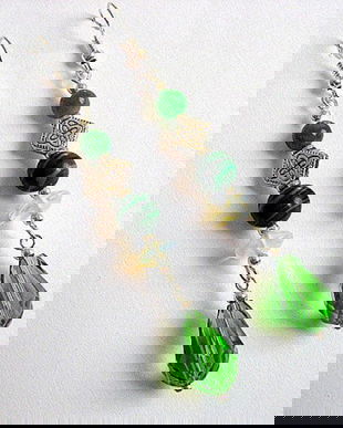 cercei malachit ,agate si piatra lunii 23763