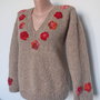 Pulover Tricotat Manual din fir moale usor pufos