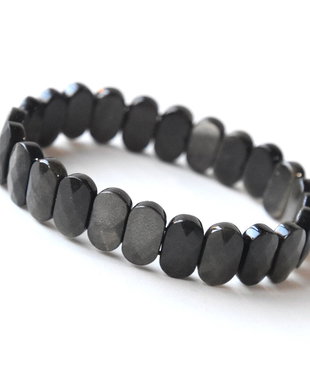 Bratara elastica din obsidian auriu