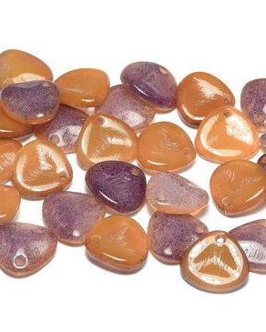 Petale din sticla, 8x7 mm, Alabaster Funky Copper - 02010-95301