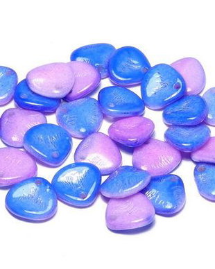 Petale din sticla, 8x7 mm, Chalk White Funky Blue - 03000-95101