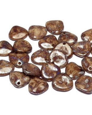 Petale din sticla, 8x7 mm, Ivory Picasso - 13000-43400