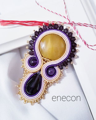Brosa-martisor soutache cu jasp
