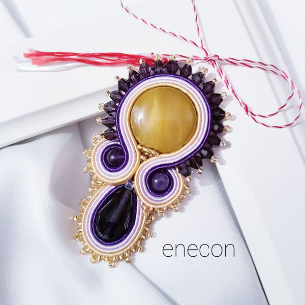 Brosa-martisor soutache cu jasp