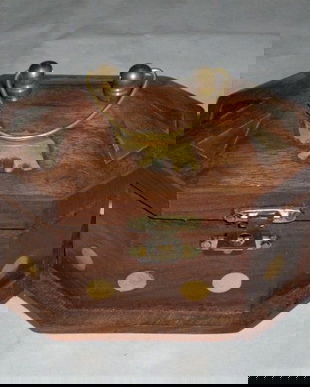 CASETA VINTAGE LEMN CU INSERTII ALAMA