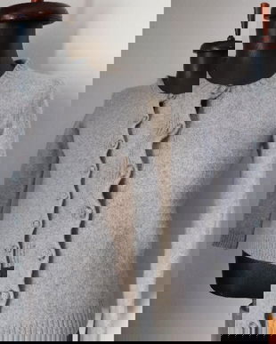 BENETTON CARDIGAN GROS LANA PURA GRI