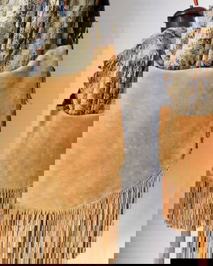 GEANTA MASIVA PIELE INTOARSA CU FRANJURI