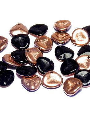 Petale din sticla, 8x7 mm, Jet Capri Gold - 23980-27101
