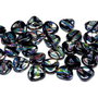 Petale din sticla, 8x7 mm, Jet Vitrail Stripes - 23980-2810V