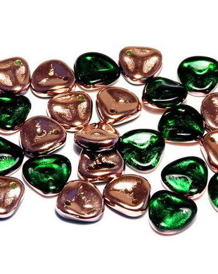 Petale din sticla, 8x7 mm, Chrysolite Capri Gold - 50050-27101