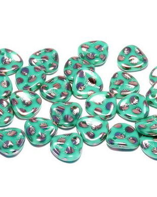 Petale din sticla, 8x7 mm, Capri Gold Dots - 53120-2710X