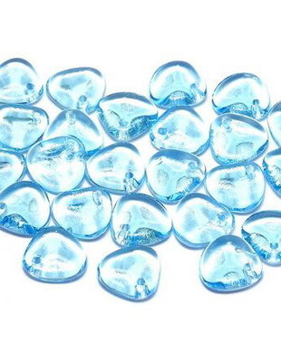 Petale din sticla, 8x7 mm, Aqua - 60010