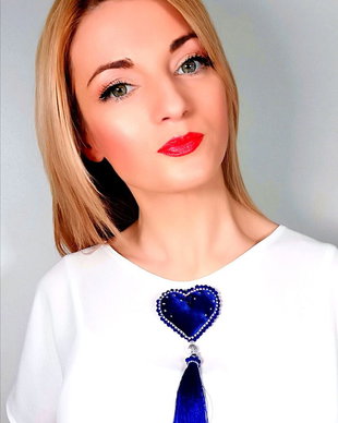 VANDUT Brosa - Blue Heart din COLECTIA MEA DE CATIFEA