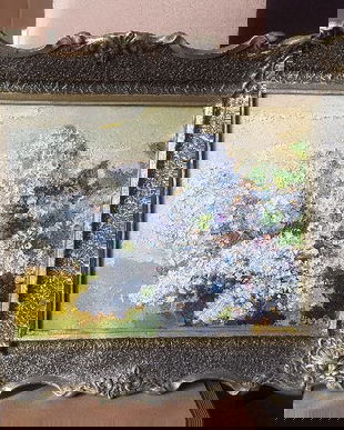 LILIAC INFLORIT -SUPERB TABLOU VECHI U/C SEMNAT