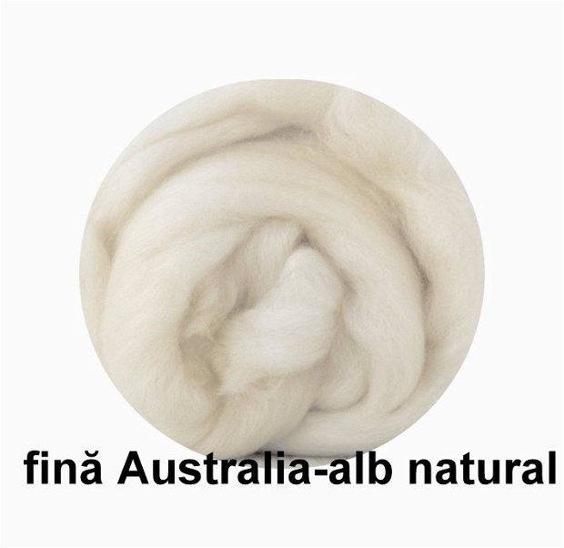 lana fina Australia-alb natural