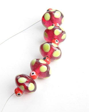 Margele sticla lampwork 5 buc. (STS)
