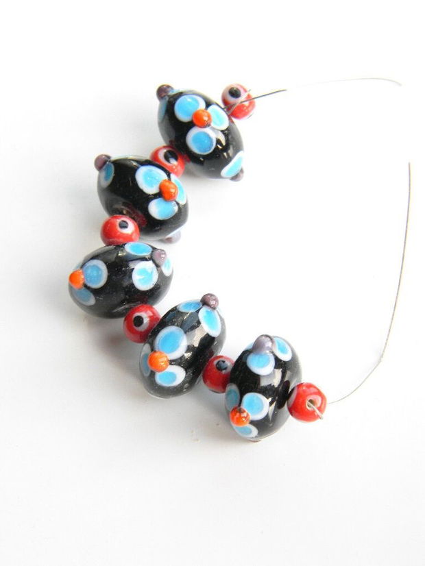 Margele sticla lampwork 5 buc. (STS)