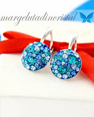 Cercei din argint cu elemente Swarovski -  Chaton Regal