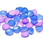 Petale din sticla, 14x13 mm, Chalk White Funky Blue - 03000-95101