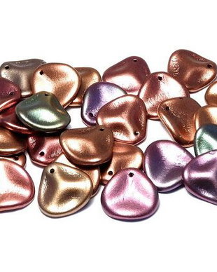 Petale din sticla, 14x13 mm, Purple Iris Gold - 01640