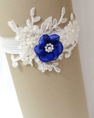 Jartiera mireasa/Jartiera cu flori textile/Jartiera cu dantela