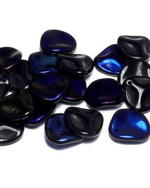 Petale din sticla, 14x13 mm, Jet Azuro - 23980-22201