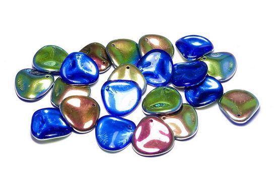 Petale din sticla, 14x13 mm, Sapphire Vitrail - 30010-28101